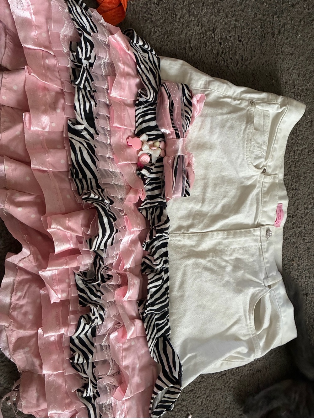 Women’s Pink Zebra Ruffle Gyaru Skirt
